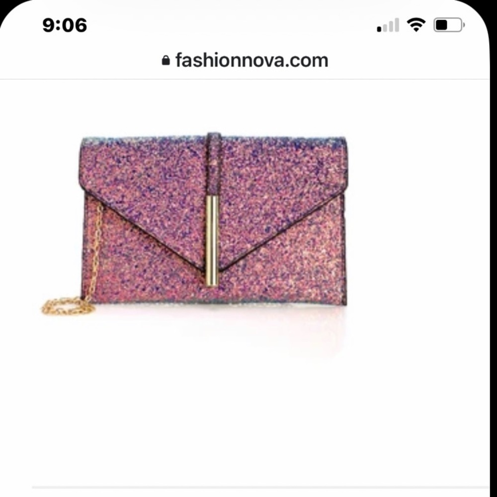 Elegant Glitter Clutch - Purple and gold